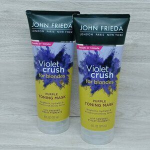 2x John Frieda Violet Crush For Blondes Purple Toning Mask 6 fl oz each